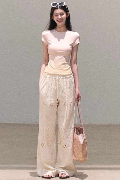 Embroidered Pure Cotton Pants