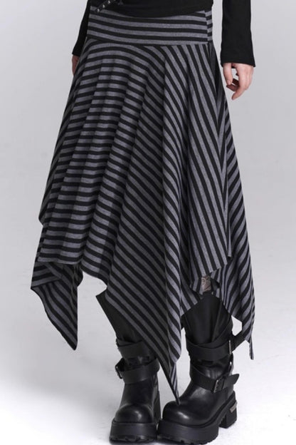 Asymmetrical Striped Skirt