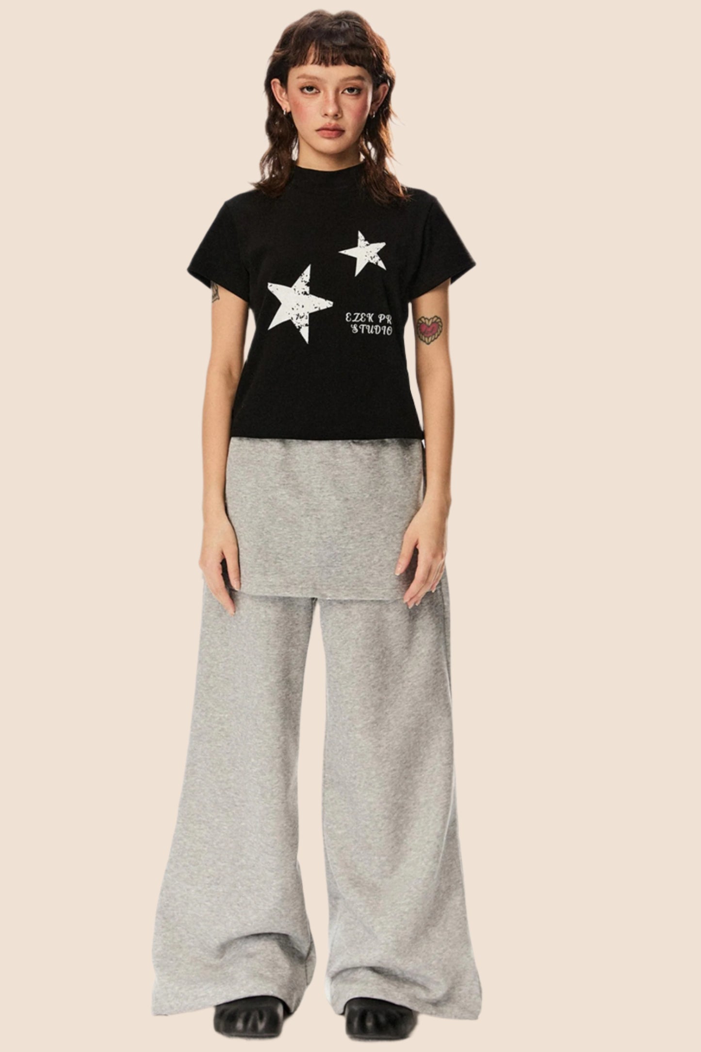 Fake Two-Piece Loose Sweatpants