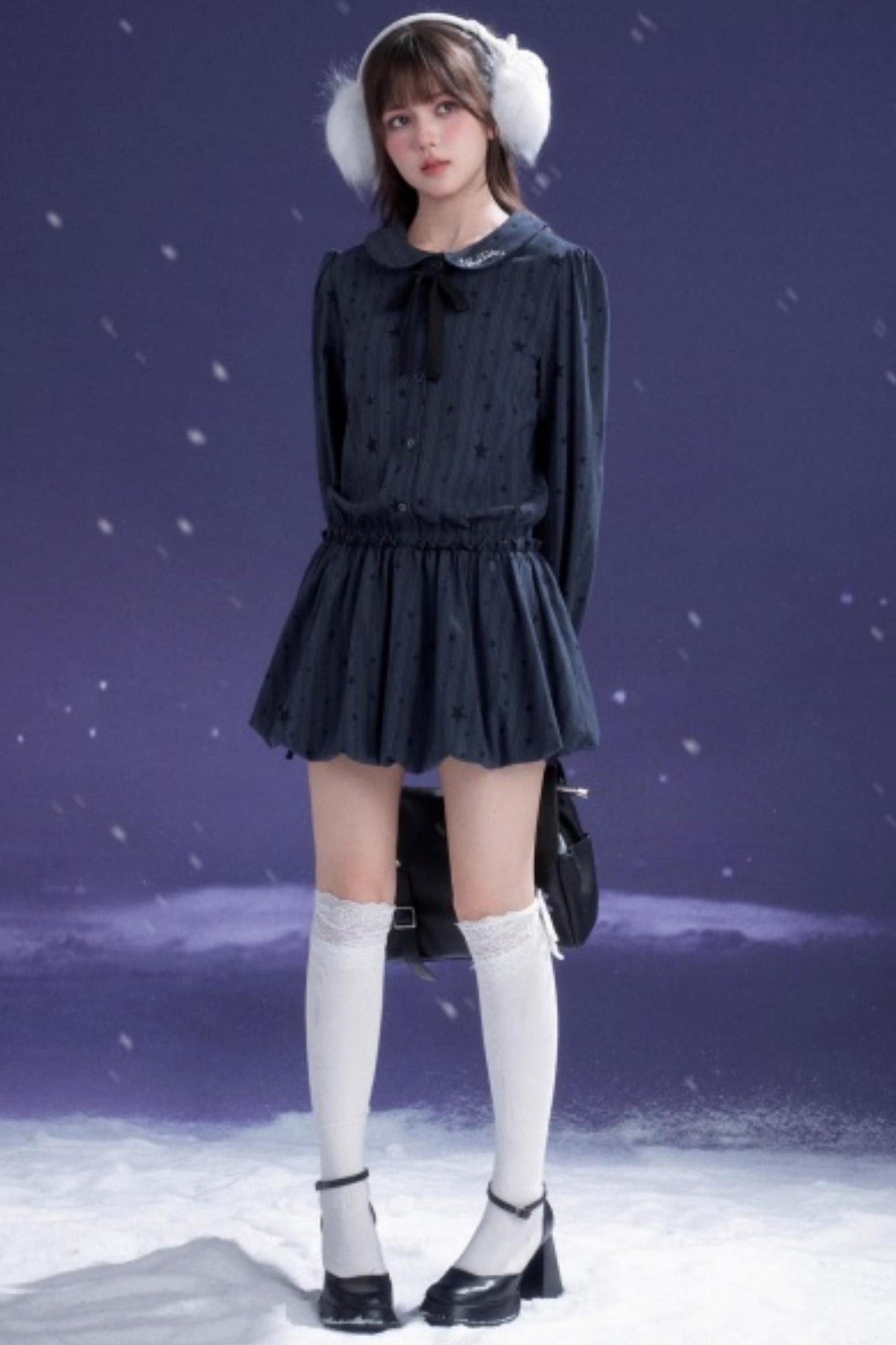 Dark Night Blue Bud Dress Set-Up