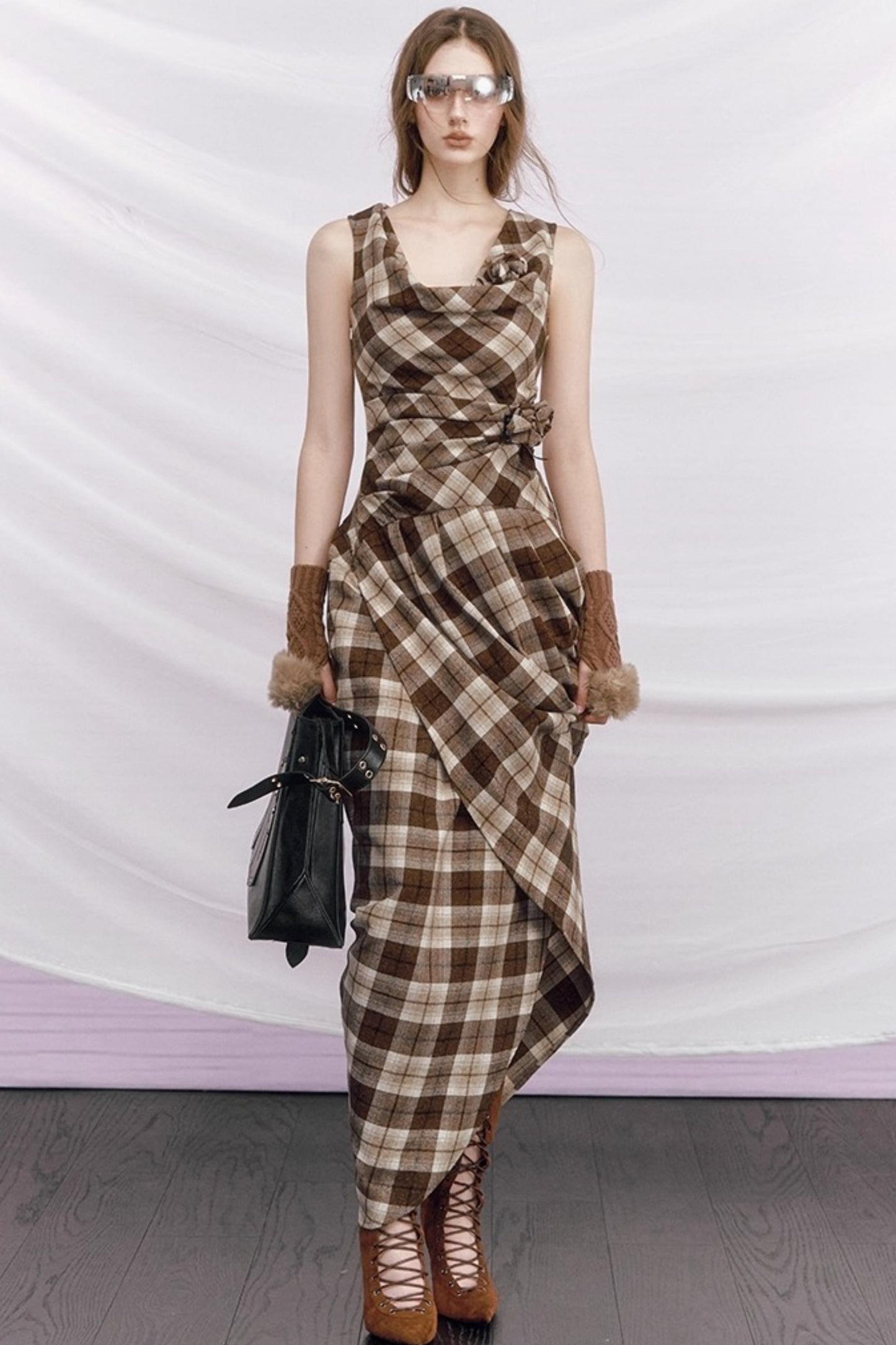 Rebellious Plaid Wool Dress