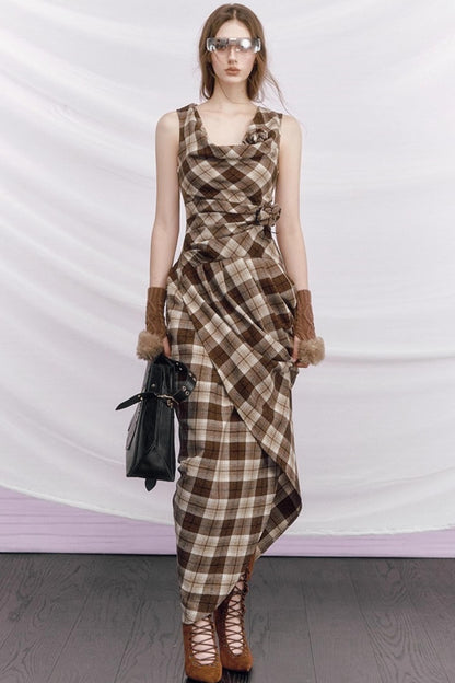 Rebellious Plaid Wool Dress