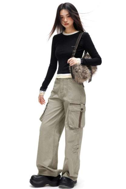 Retro Deconstructed Workwear Pants