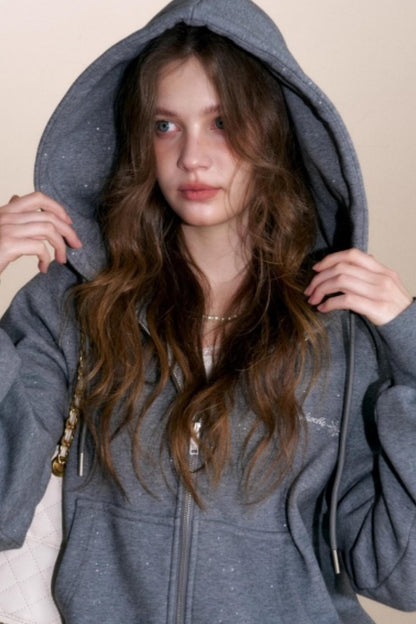 Fine Glitter Hooded Jacket