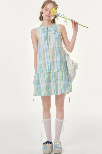 Mint Green Plaid Dress