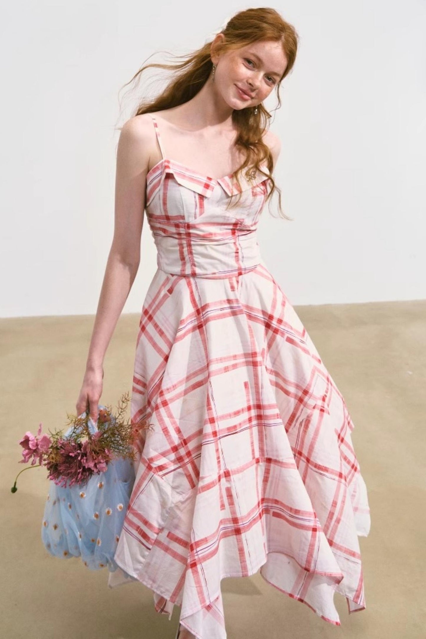 Pink Plaid Halter Dress