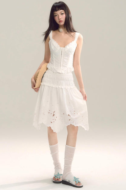 Whispering Daisy Asymmetrical Skirt Top