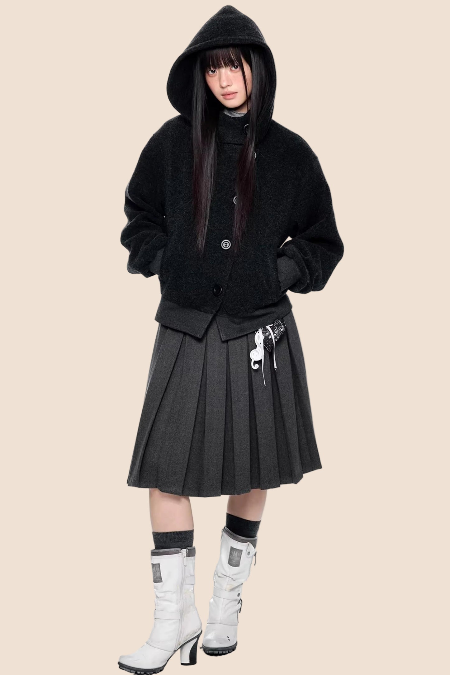 Vintage Woolen Hooded Jacket