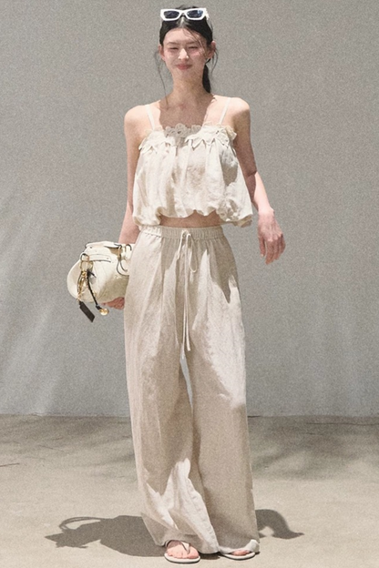 Lyocell-Leinen-Set aus Camisole und Hose