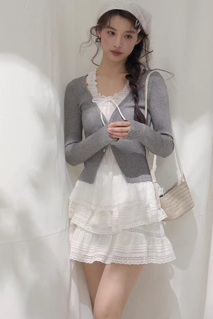 Flower Melody Lace Knit Cardigan