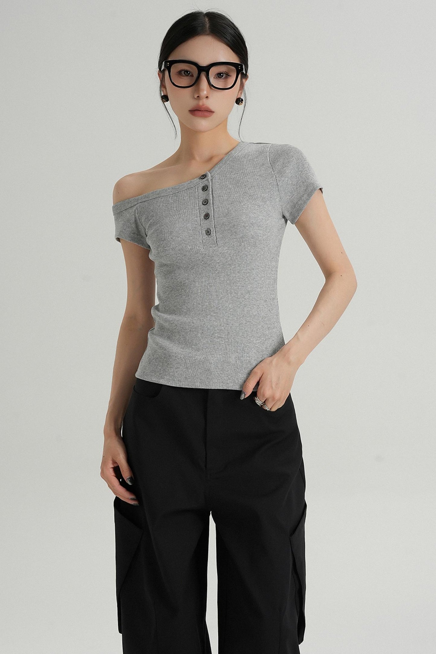 Chic Buttoned T-Shirt