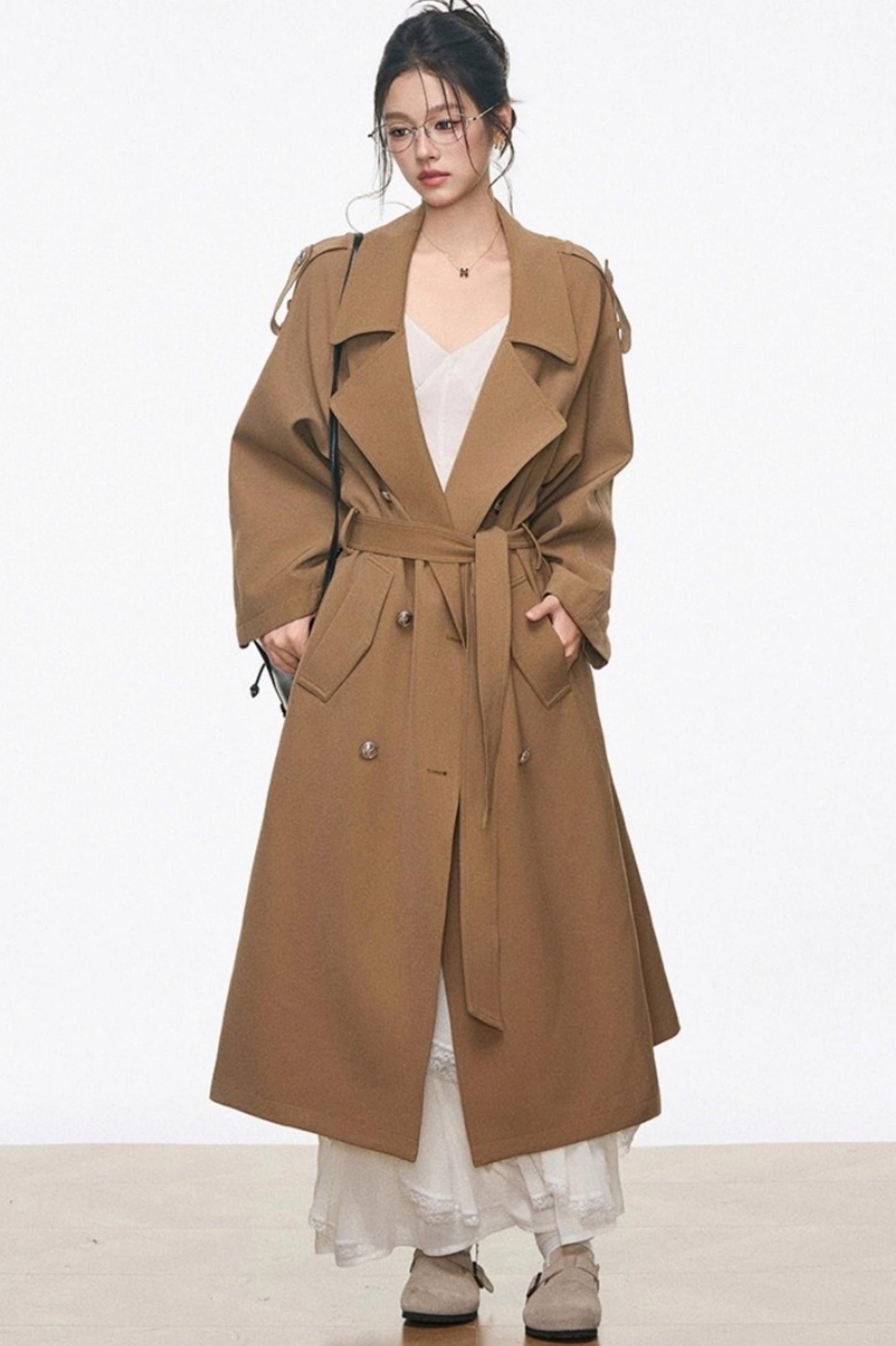 Long Trench Coat With Dress Set-Up