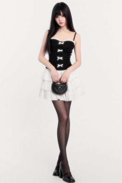 Retro Tweed Waist Jacket Dress Set-Up