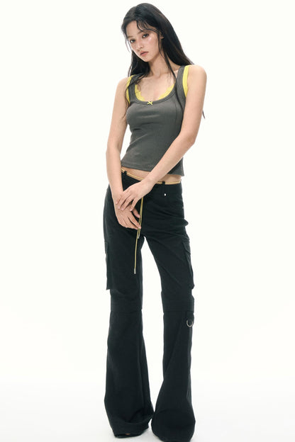 Layered Look Strap Vest