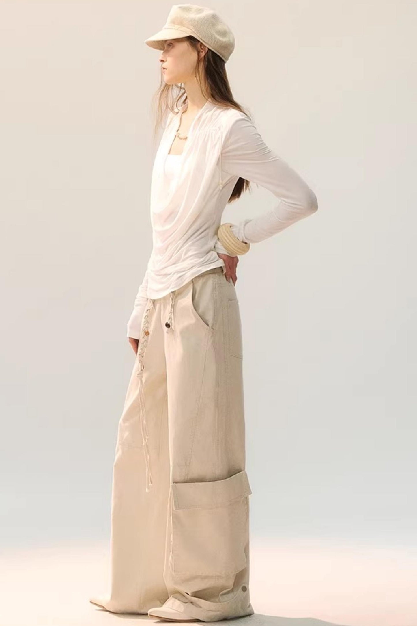 Distressed Washed Cargo Pants