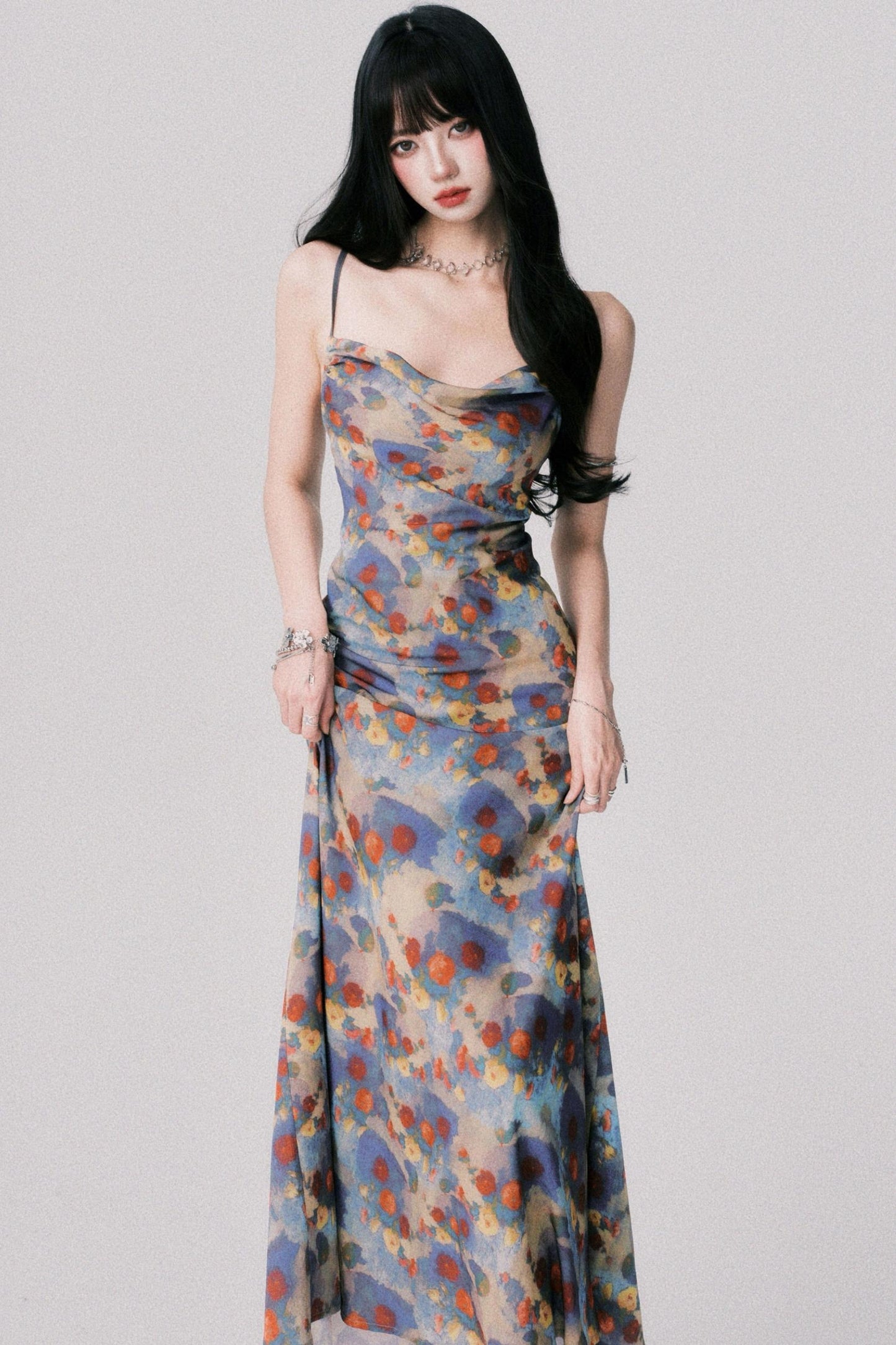 French Garden Halter Swing Dress