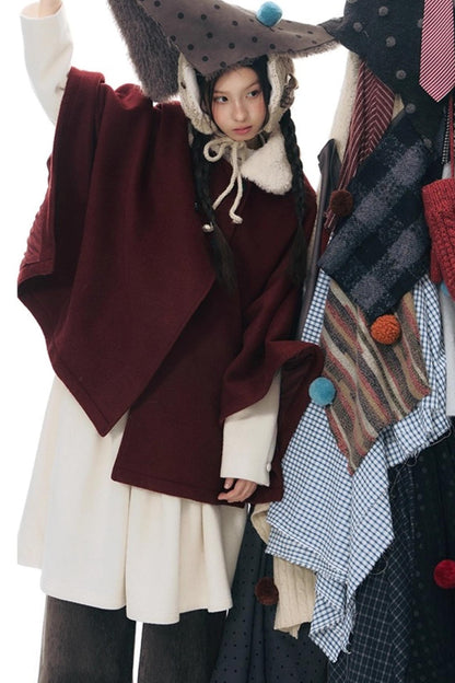 Plaid Cape Winter Coat