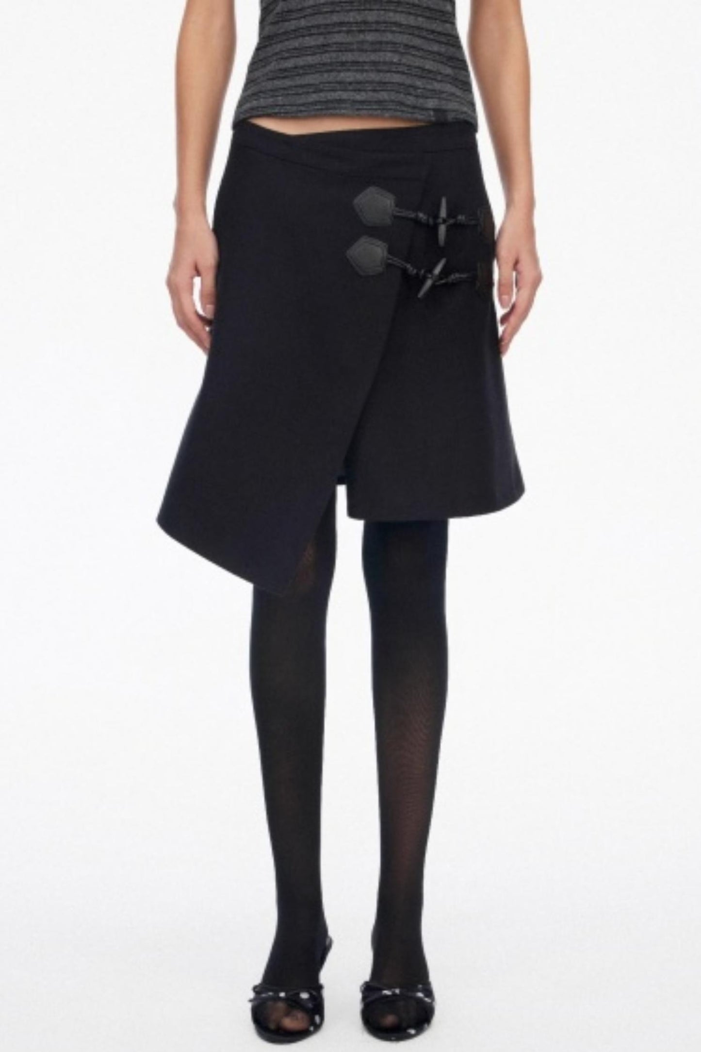 Irregular Toggle Button Skirt