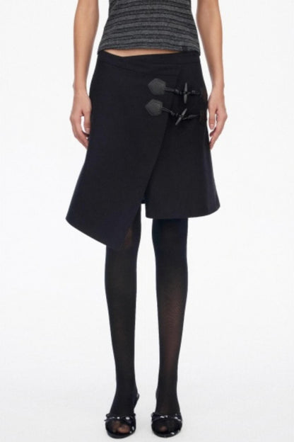Irregular Toggle Button Skirt