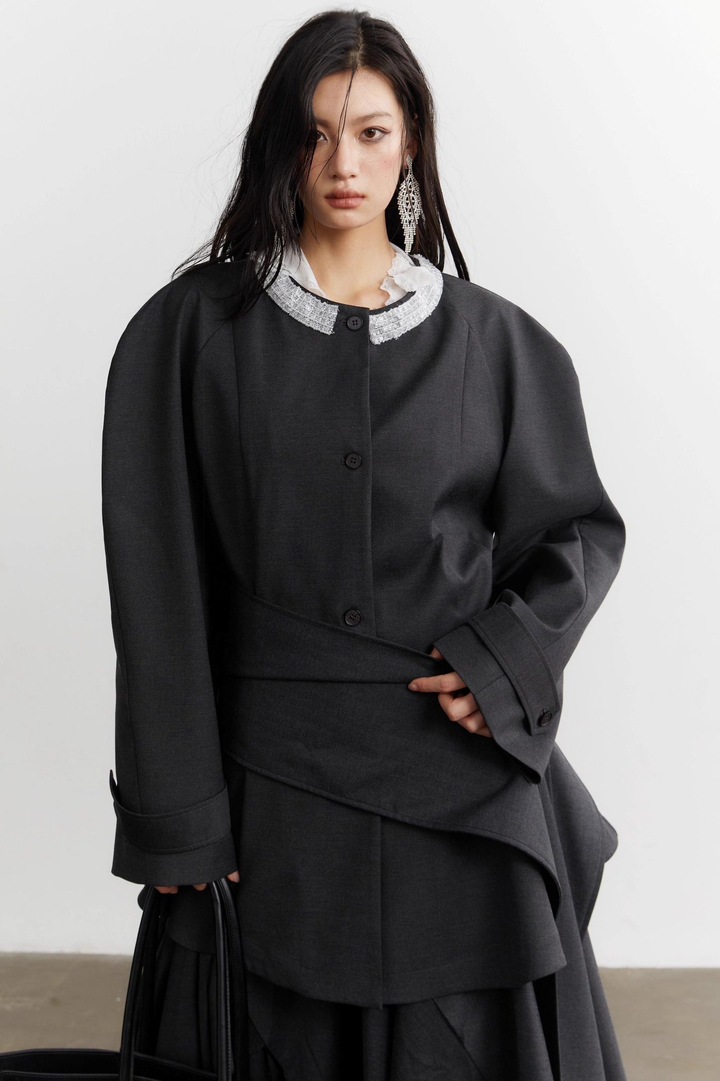 Celebrity Gray Blazer Top