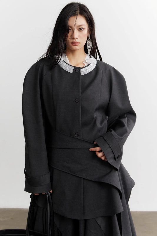 Celebrity Gray Blazer Top