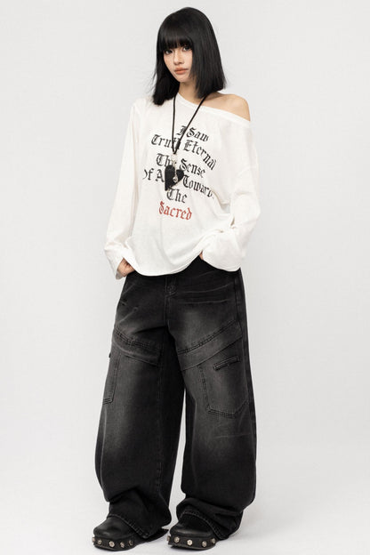 Vintage Monogram Print Sunscreen Top