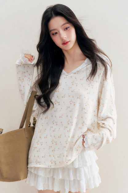 Floral Nocturne Long T-Shirt
