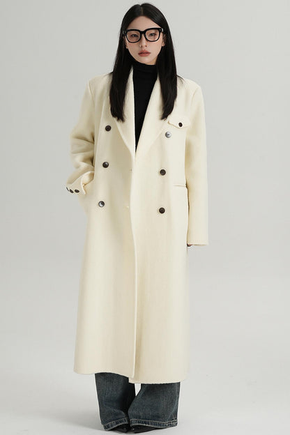 SRYSAME high-quality temperament woolen jacket long wool coat double-faced tweed jacket autumn and winter women's wear