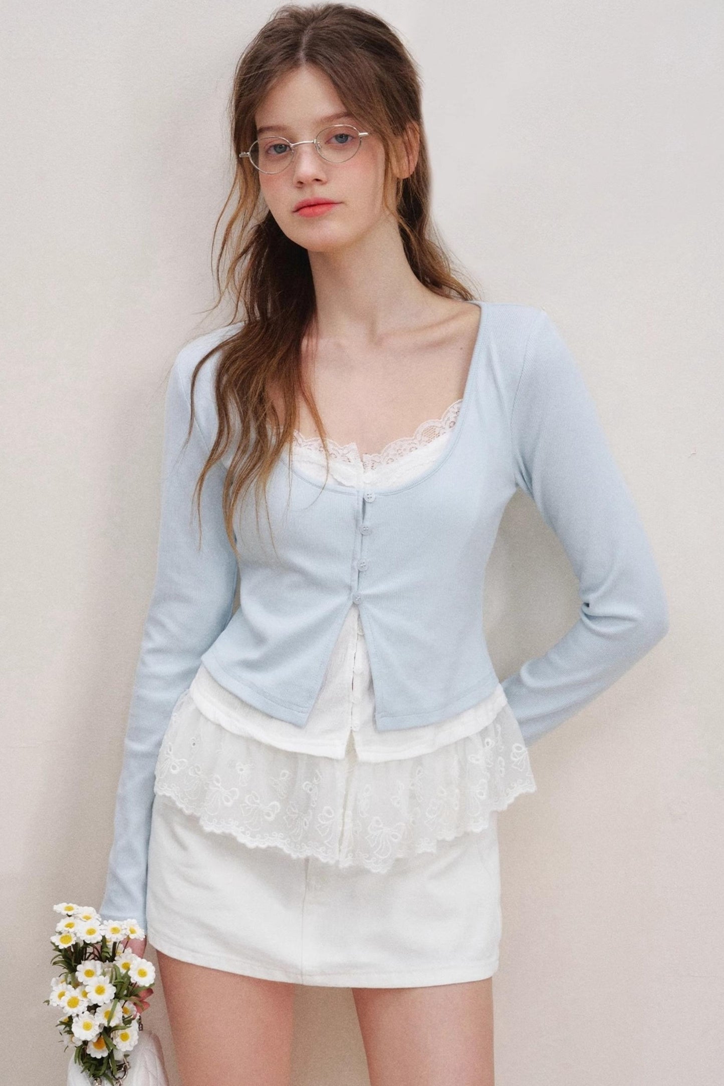 Balletcore Color Block Cardigan