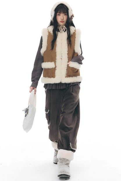 Vintage Reversible Suede Vest Jacket