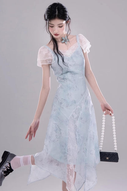 Frosty Green Lace Dress