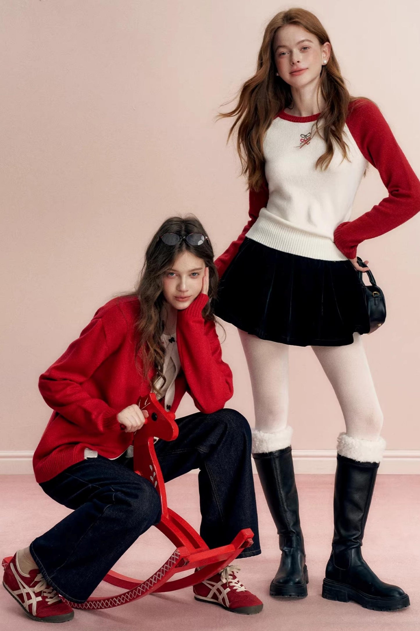 Color-Block Wool Blend Knit Sweater