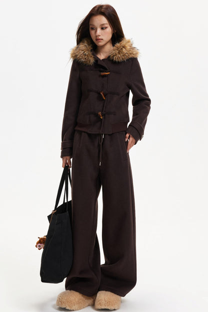 Retro Woolen Jacket & Pants Set-Up