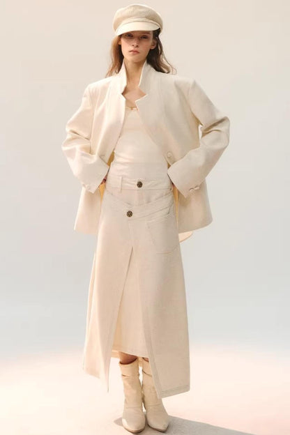 Contrasting Layered Half Skirt