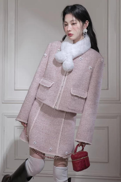 Snow Shell Pink Wool Suit Set