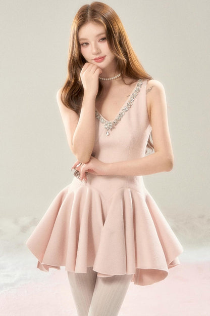 Romantic Sweetheart Woolen Dress Set-Up
