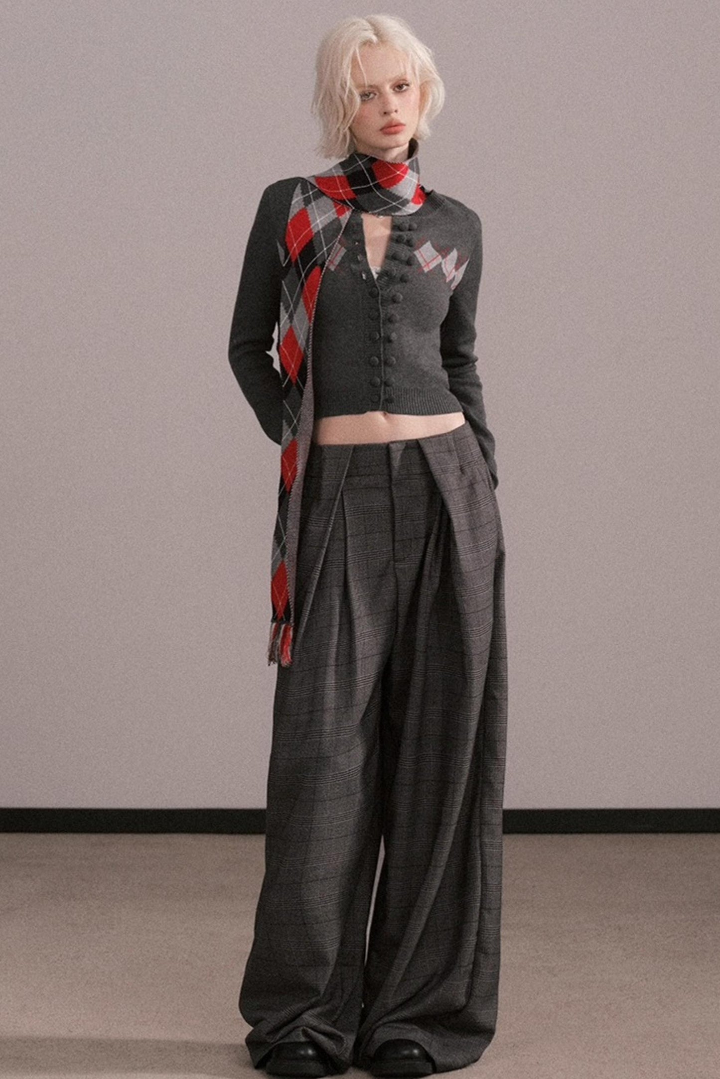 Slim-Fit Quilted Knit Sweater Set