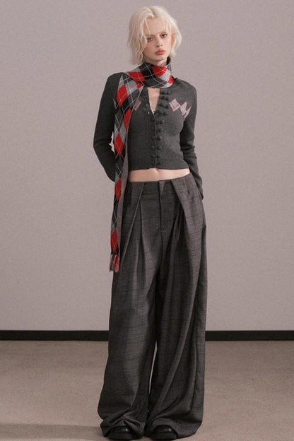 Slim-Fit Quilted Knit Sweater Set