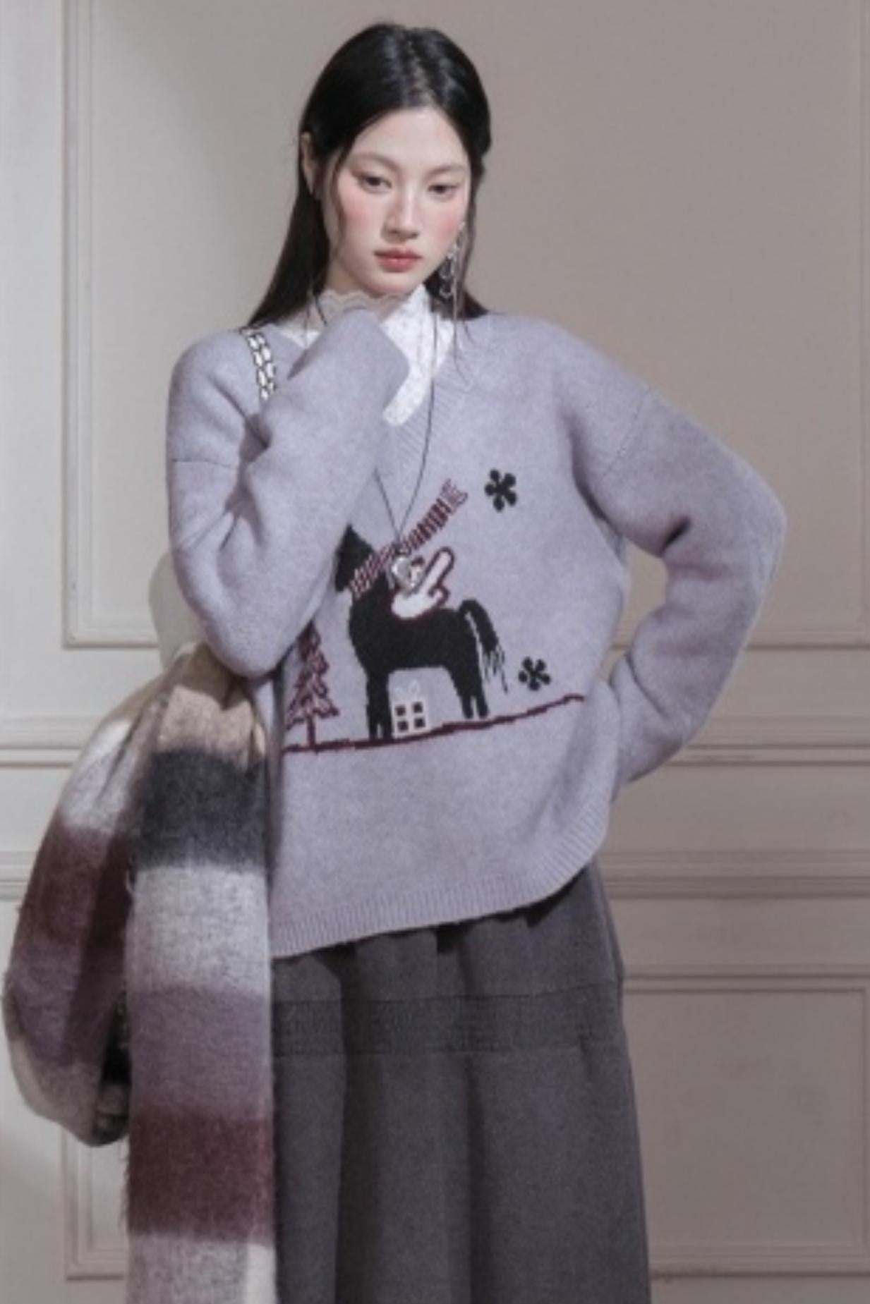 Snowy Night Wool Sweater