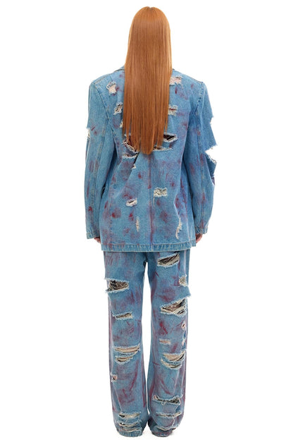 Earth Powder Coated Jeans Pants