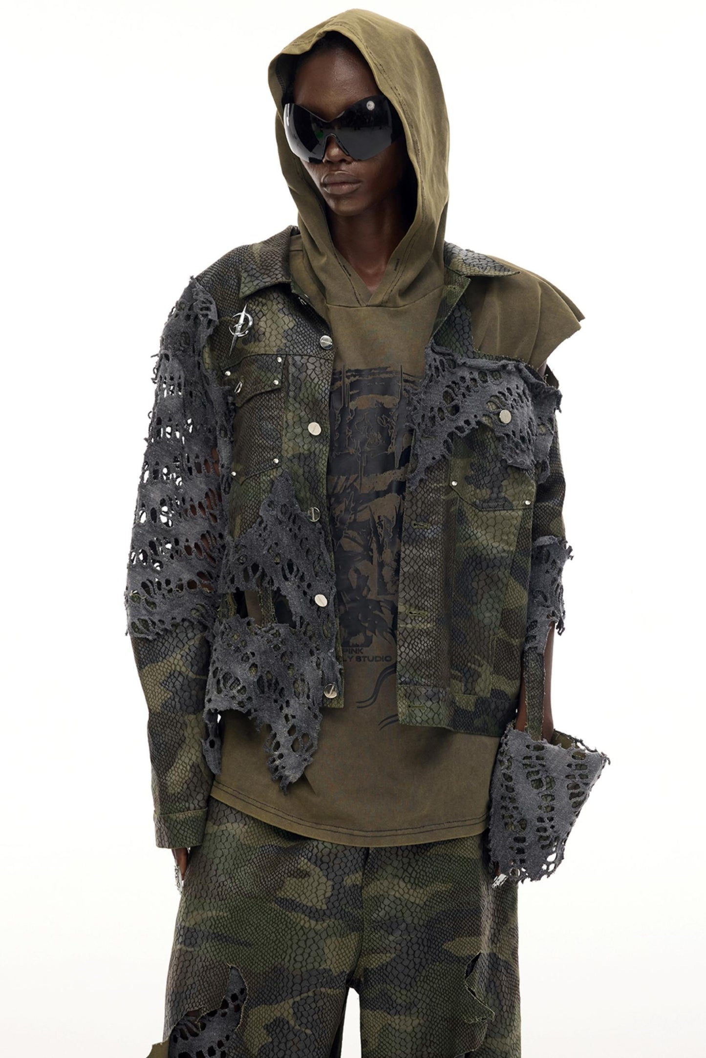 Cosmic Vortex Sleeveless Hooded Top