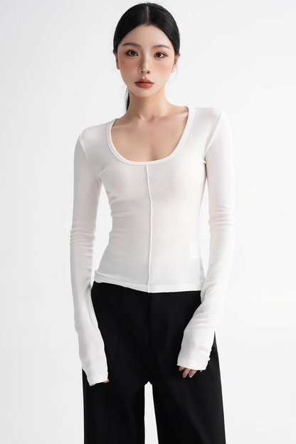 Wool Slim-Fit Stacked Top