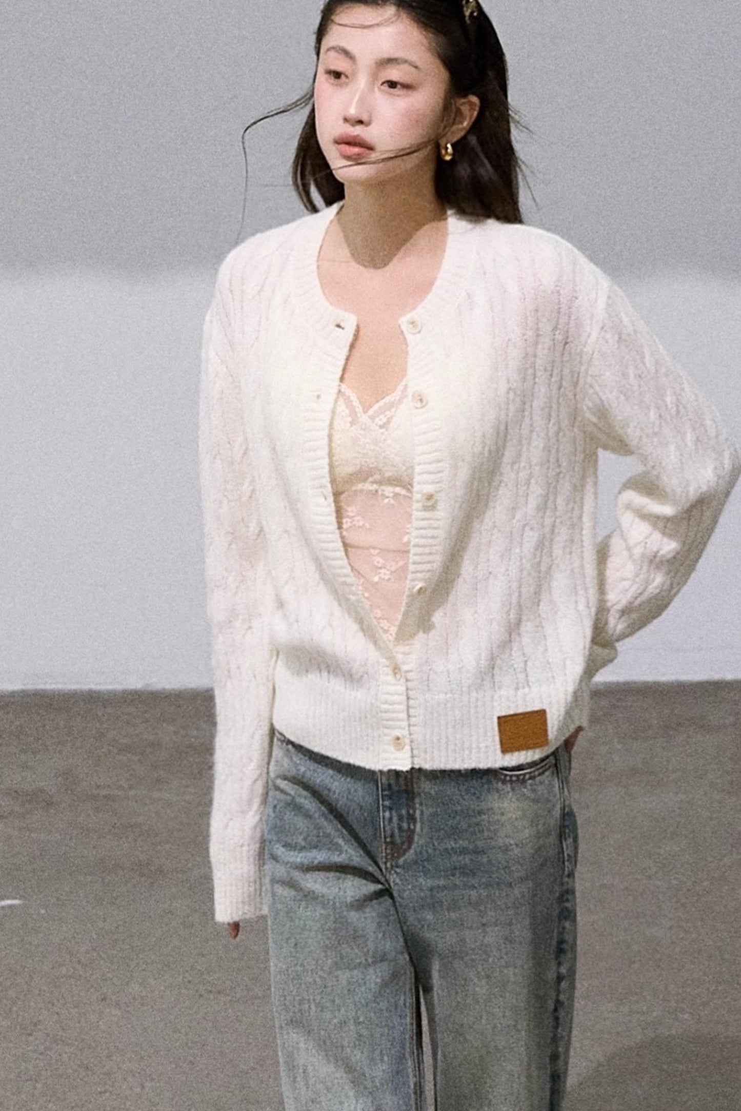 Gentle Mohair Wool Knit Cardigan