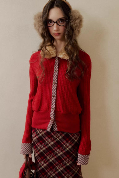 Rétro Reindeer À carreaux Pull