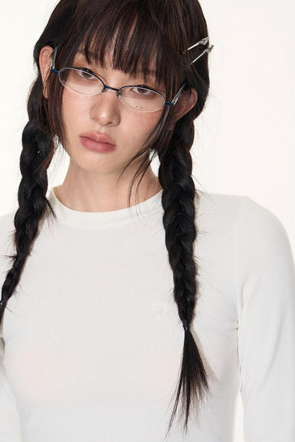 Lace Embroidery Slim Top