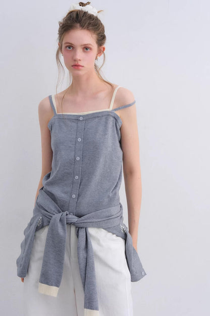 Gray Wool Cardigan Set