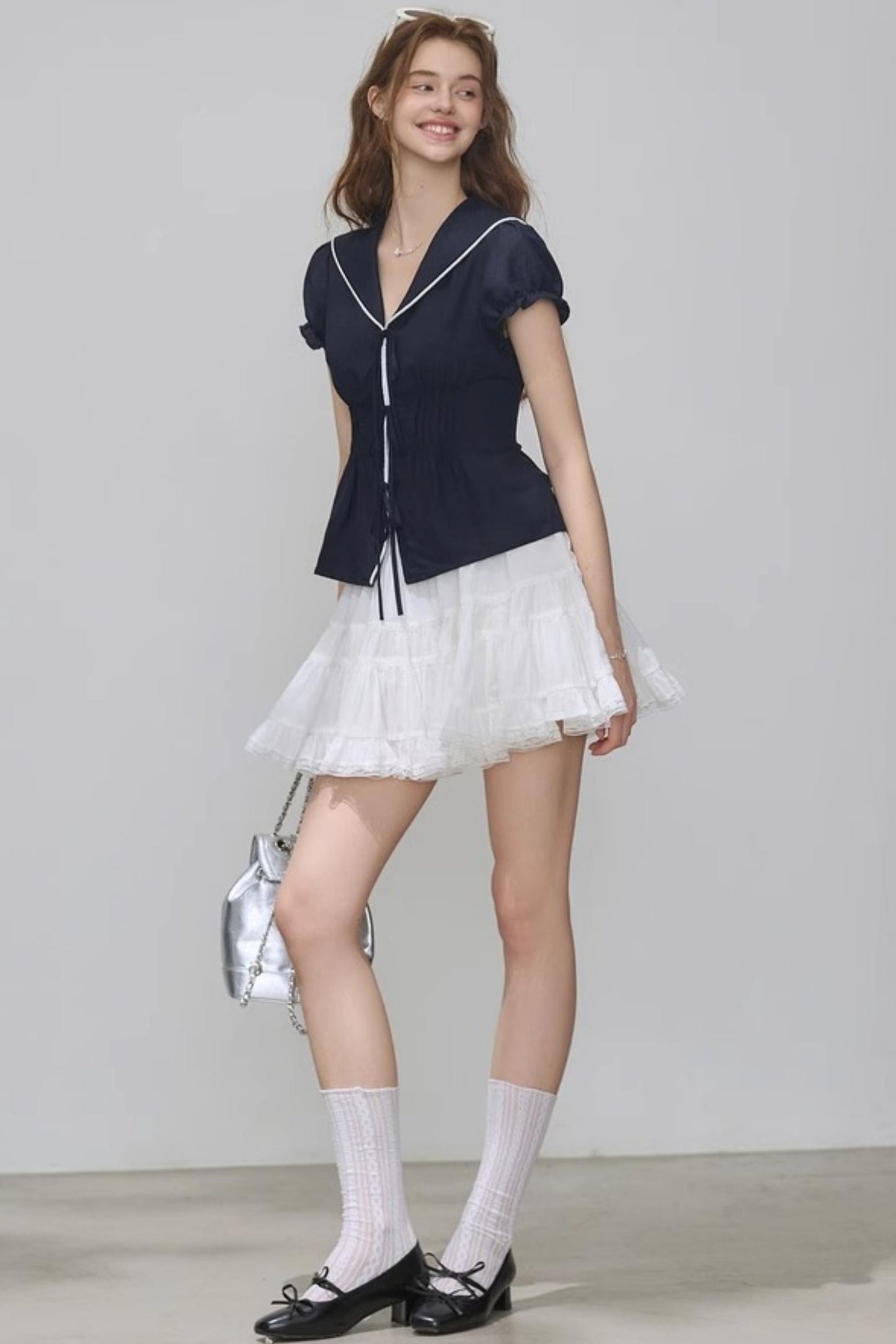 Navy Linen Pants Set-Up