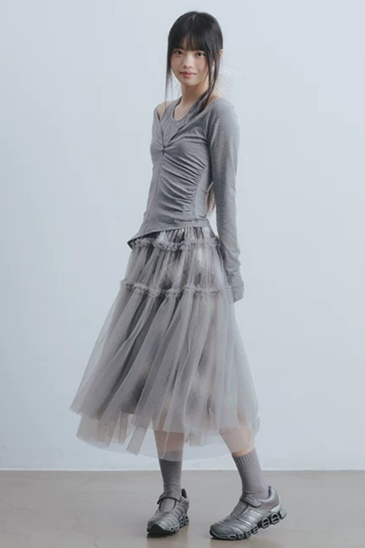 Misty Roaming Plaid Mesh Skirt