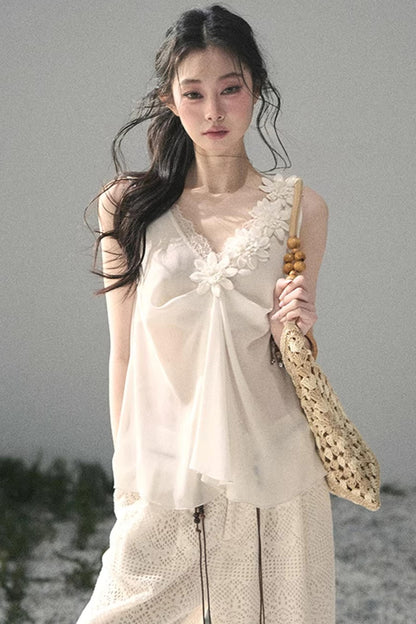 Silent Rose Semi-Sheer Lace T-Shirt