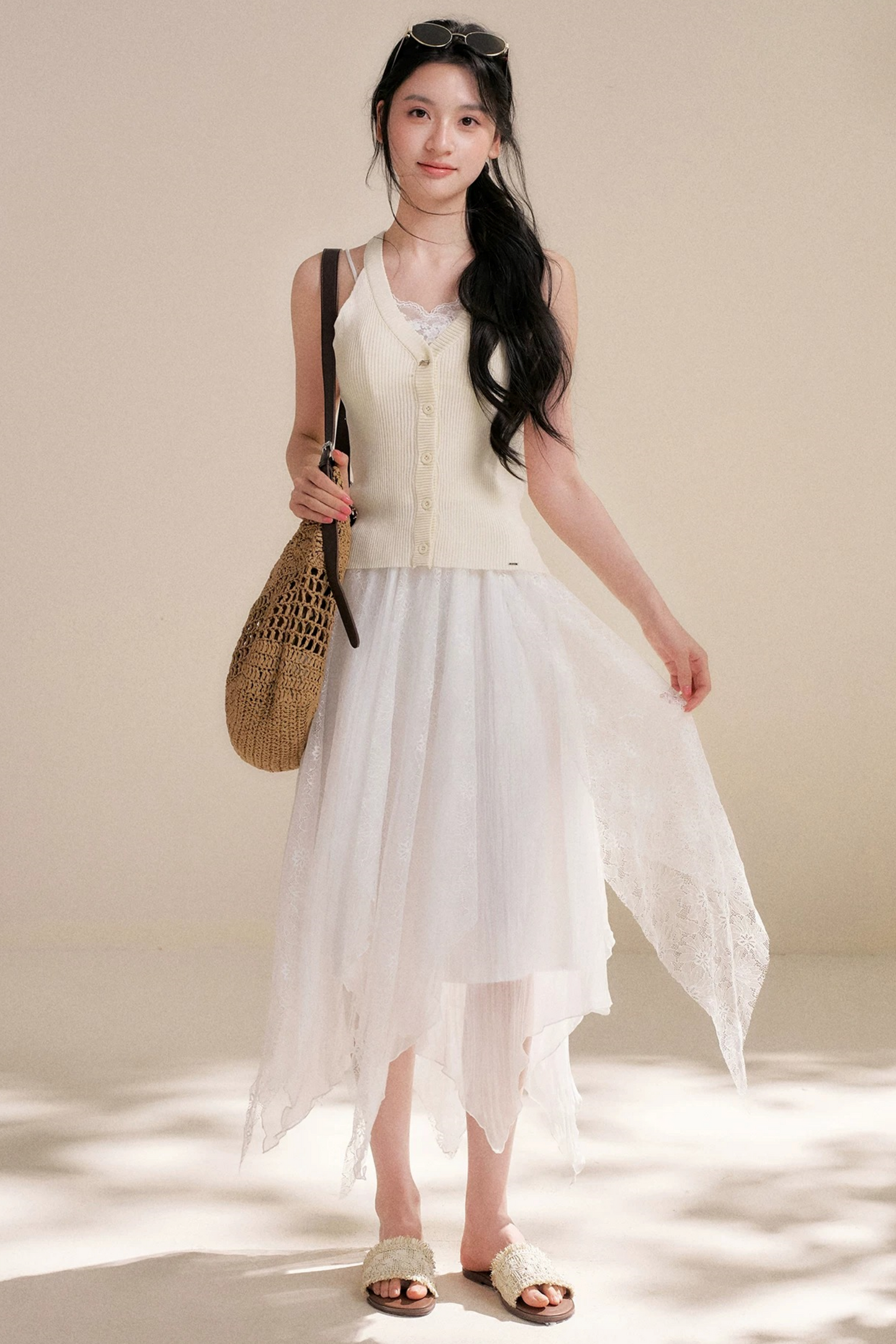 Romantic Asymmetrical Lace Skirt